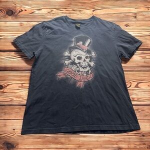 Vintage Lucky Brand Tshirt Mens Large Black Short Sleeve